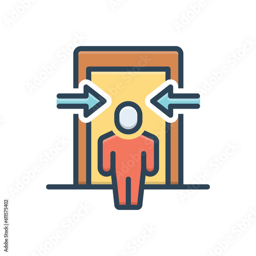 Color illustration icon for intake