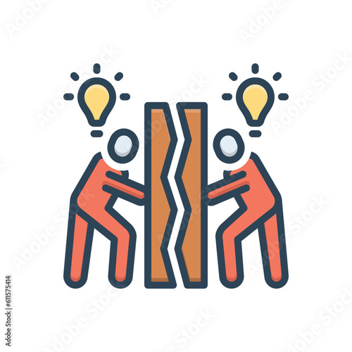 Color illustration icon for solving