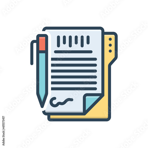 Color illustration icon for agreement