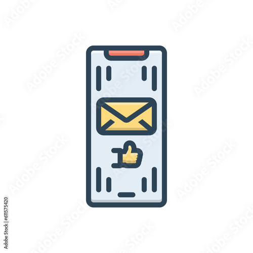 Color illustration icon for accepts