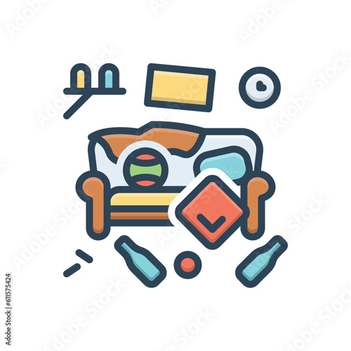Color illustration icon for mess