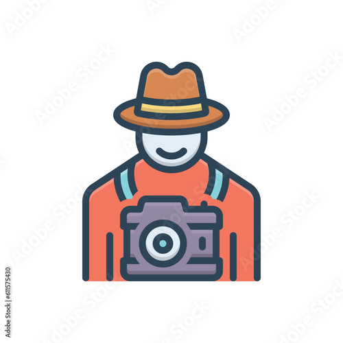 Color illustration icon for photographers