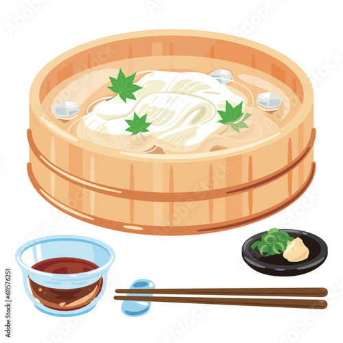 桶に入った素麺のセット