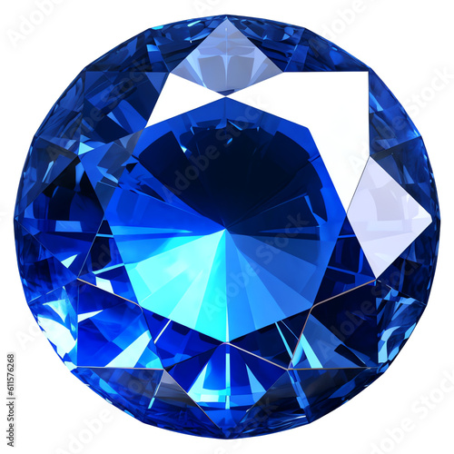 Sapphire blue gem jewel isolated - Generative AI