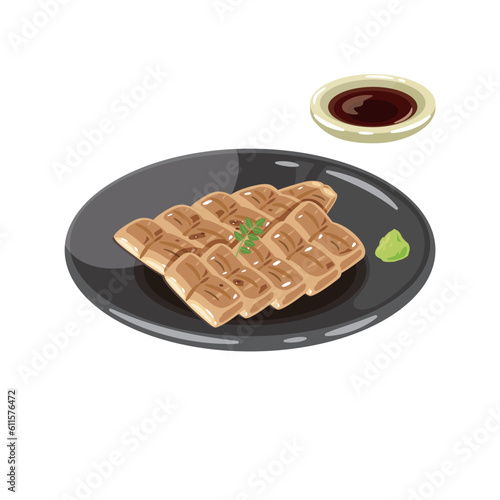 皿に盛られた鰻の白焼き