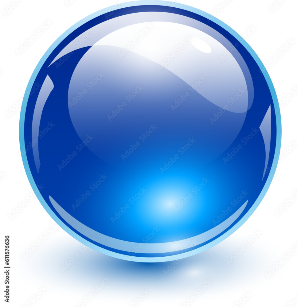 Shiny glass ball, blue vector trasparent sphere. Shiny glass ball, blue vector trasparent sphere.