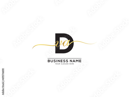 Design Handwritten Logo dva Signature Letter