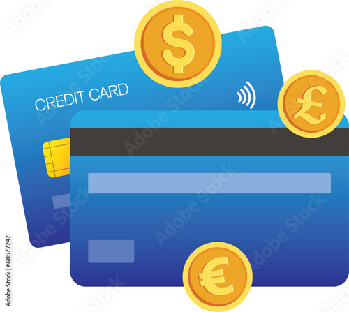Credit card payment with usd and euro coins