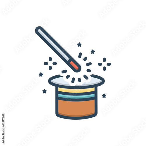 Color illustration icon for magic 