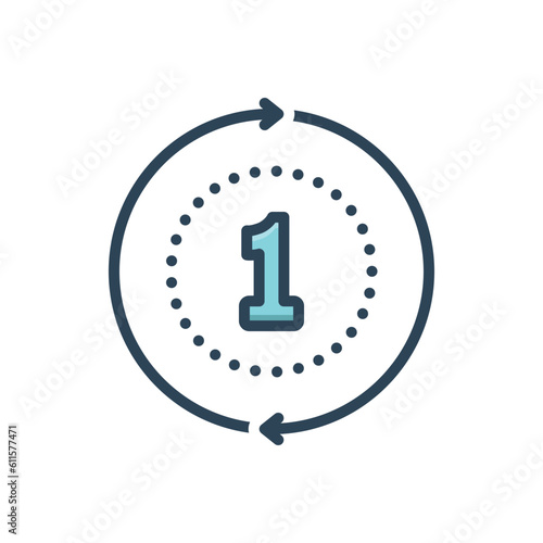 Color illustration icon for once 