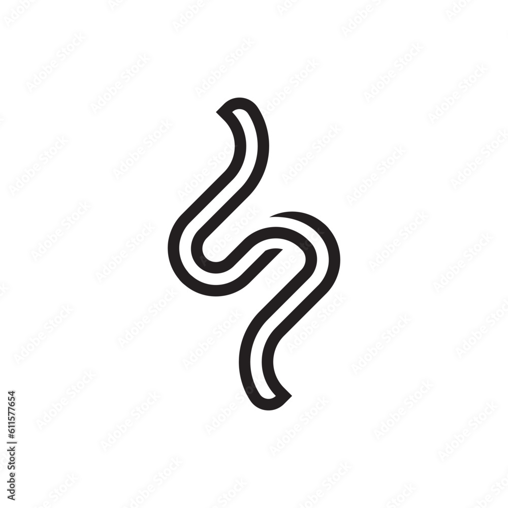 initial letter S round outline logo vector