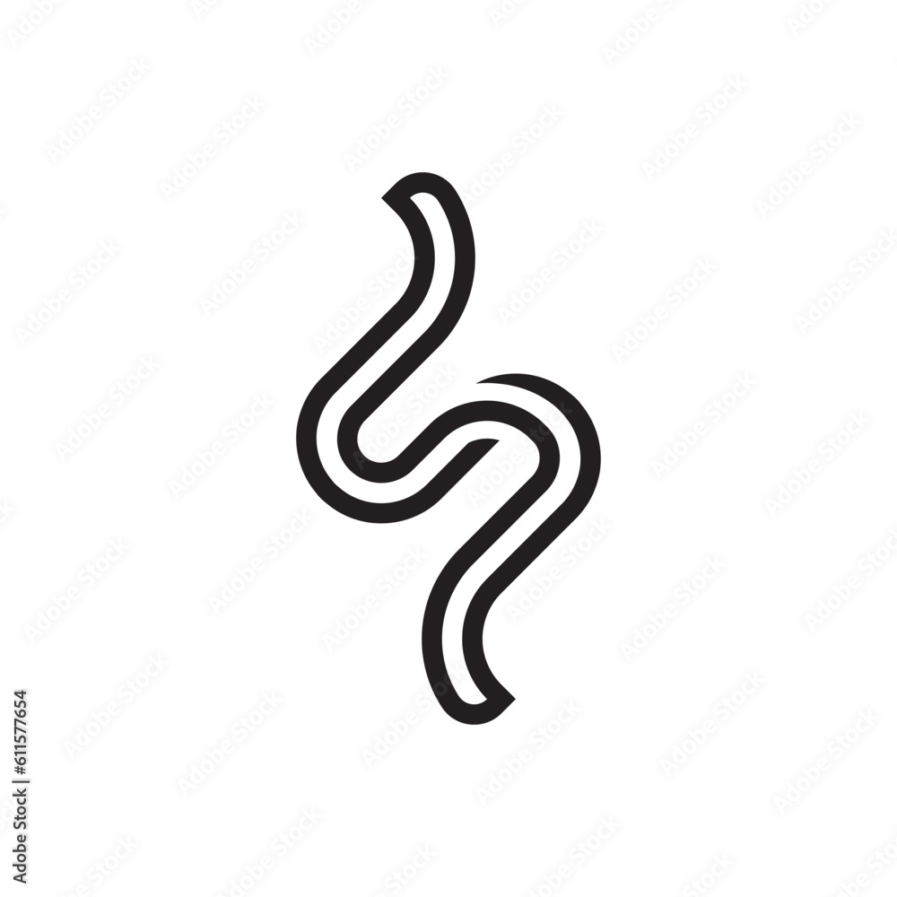initial letter S round outline logo vector initial letter S round outline logo vector