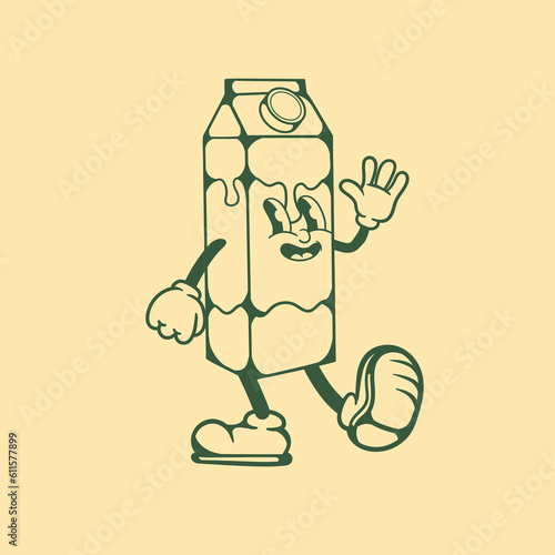 Vintage character design of milk