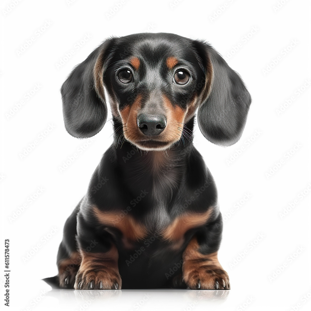 dachsund dog isolated in a white background, ai generative