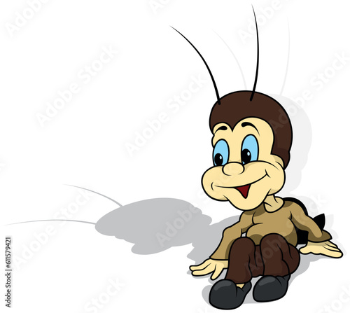 Brown Smiling Cricket Sitti...