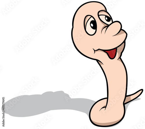 Pink Tired Worm with Smilin...