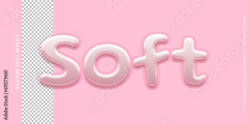 Soft text editable 3d style text tittle