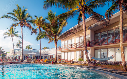 Swiming Pool with Whirlpool at a Tropical Resort