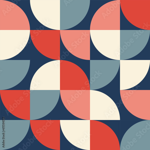 Geometric poster. Bauhaus cover template with abstract geometry. Brutalist abstract geometric shapes