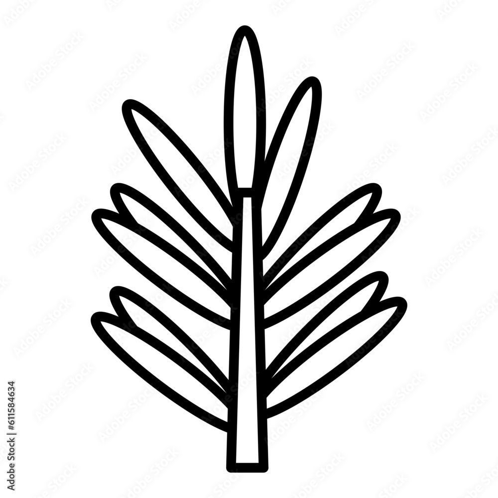 rosemary icon illustration vector with line style rosemary icon illustration vector with line style