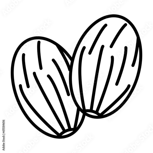 nutmeg icon illustration vector with line style