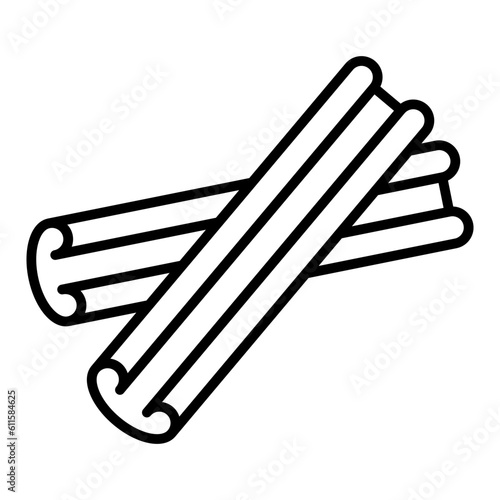 cinnamon icon illustration vector with line style