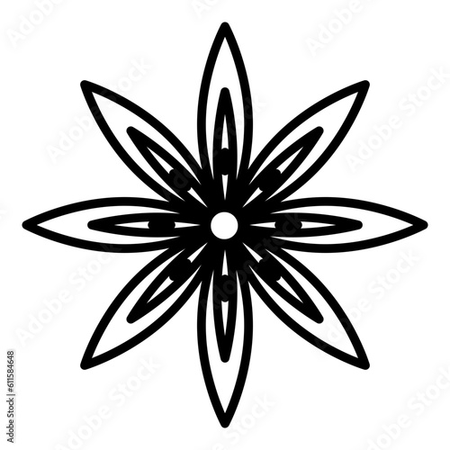star anise icon illustration vector with line style