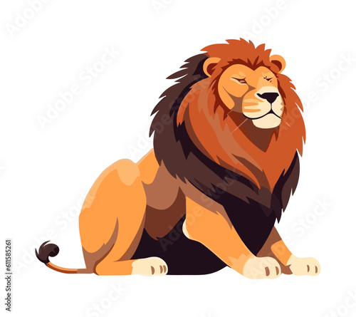 vector illustration lion feline