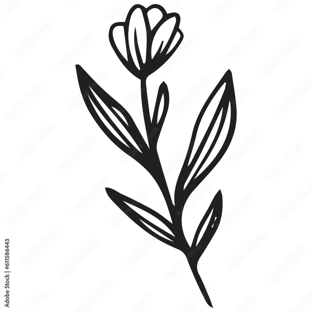 Obraz premium black and white flower