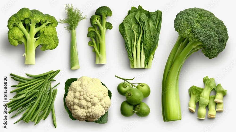 AI generated green vegetables with space for text