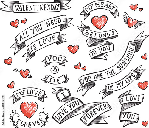 Banner san valentin, dia de los enamorados, cartel, San Valentín, amor