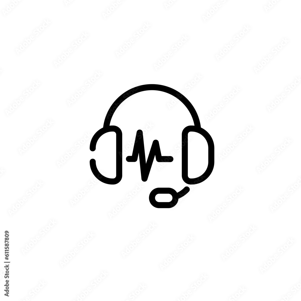 communication headset sign symbol vector communication headset sign symbol vector