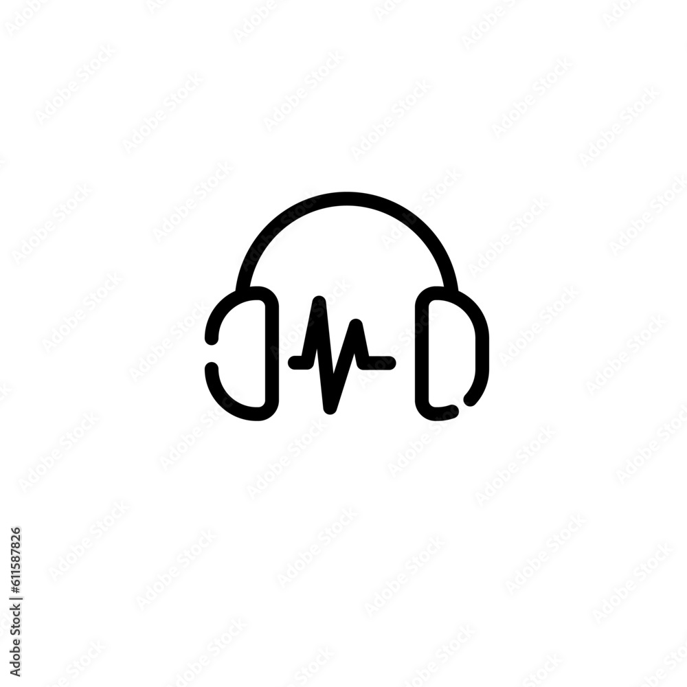 communication headset sign symbol vector