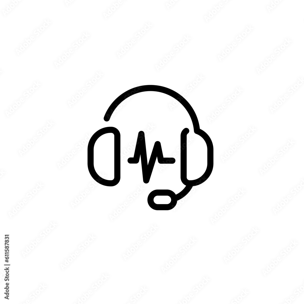 communication headset sign symbol vector communication headset sign symbol vector