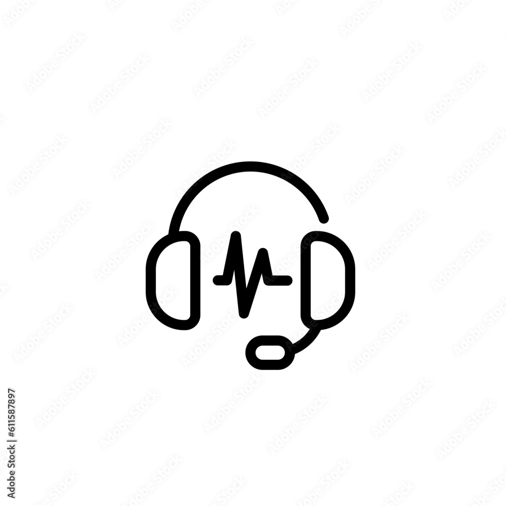 communication headset sign symbol vector communication headset sign symbol vector