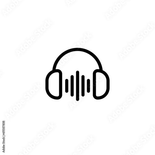 communication headset sign symbol vector