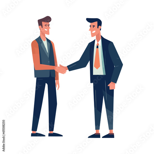 Businessmen shaking hands in corporate agreement