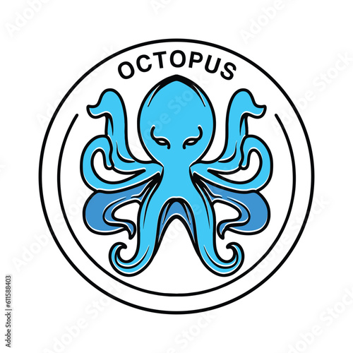 Octopus Logo Vector Graphic Design illustration Vintage style Badge Emblem Symbol and Icon