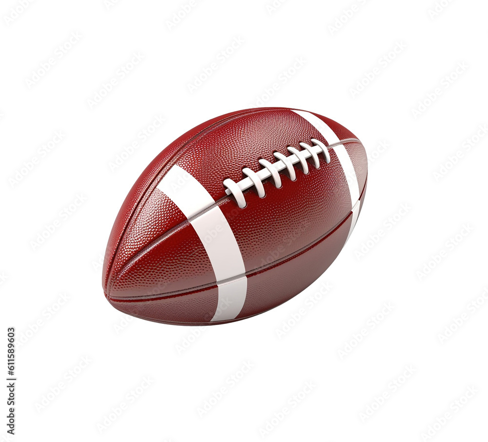 American football ball isolated on transparent background, created with generative AI American football ball isolated on transparent background, created with generative AI
