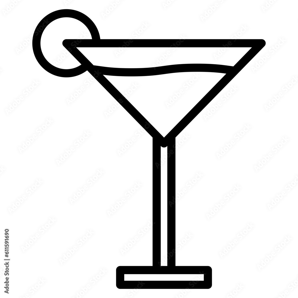 cocktail icon illustration vector with line style cocktail icon illustration vector with line style