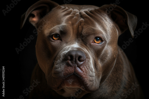Portrait of a dog of the American Bully breed close-up, generative ai © Henryzoom