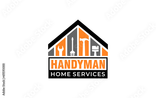 Illustration vector graphic of construction, home repair, and Building renovation concept logo design template.