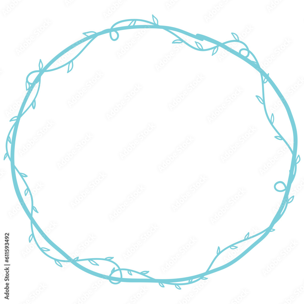 Pastel Hand Drawn Flower Circle Frame Pastel Hand Drawn Flower Circle Frame