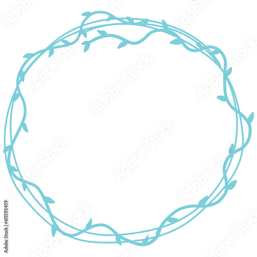 Pastel Hand Drawn Flower Circle Frame