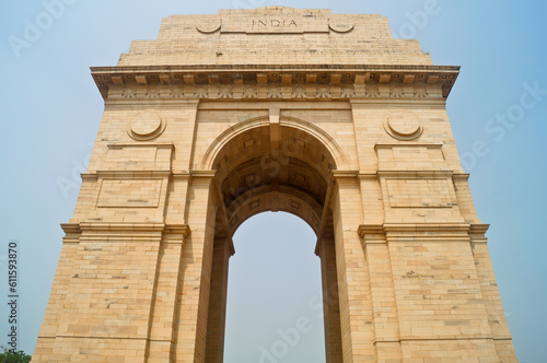 Photography India Gate, New Delhi, May, 2023: It is a triumphal arch architectural style war memorial designed by Sir Edwin Lutyens to 82,000 soldiers of the Indian Army who died in the First World War