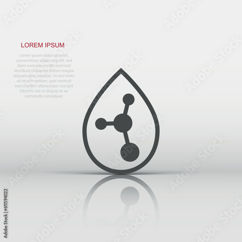 Acid molecule icon in flat style. Dna vector illustration on white isolated background. Amino model business concept.