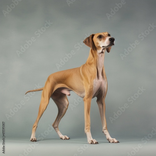 Afgan hound in full length, photography, studio photo. AI generated.