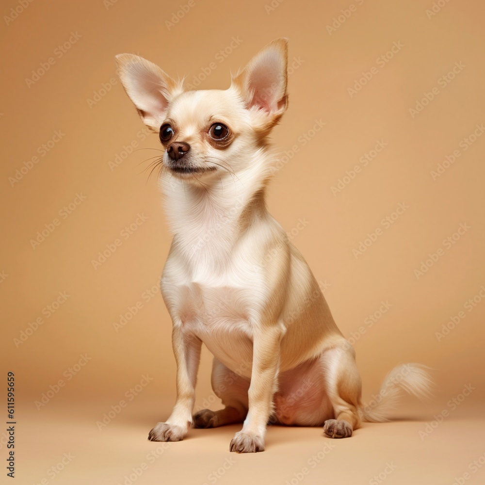 chihuahua in full length, photography, studio photo. AI generated.