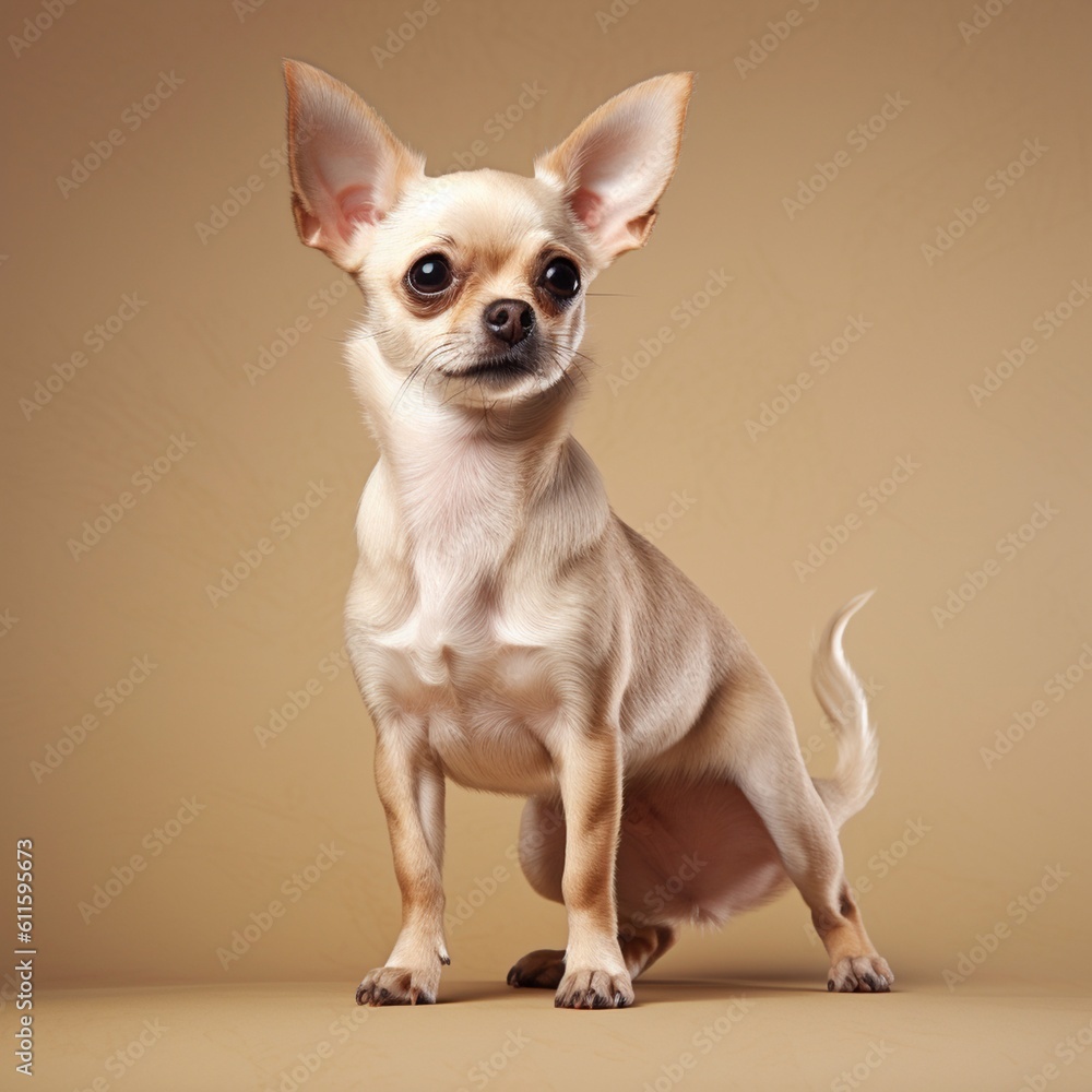 chihuahua in full length, photography, studio photo. AI generated.