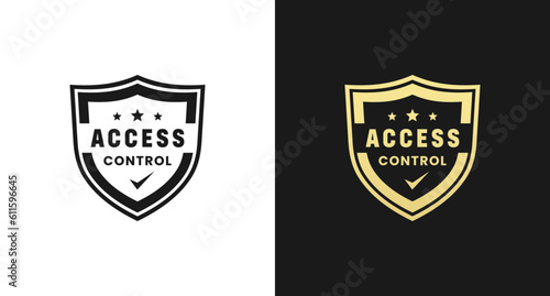 Access control label or Access control logo vector isolated in flat style. Best Access control label vector for product packaging design element. Access control logo for service design element.